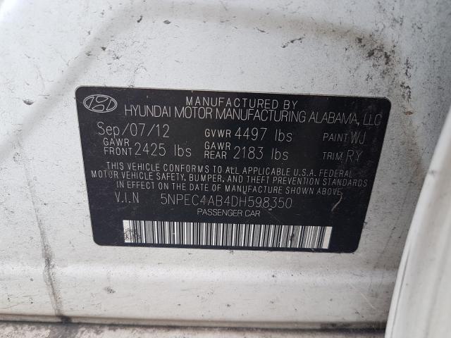 Photo 9 VIN: 5NPEC4AB4DH598350 - HYUNDAI SONATA SE 