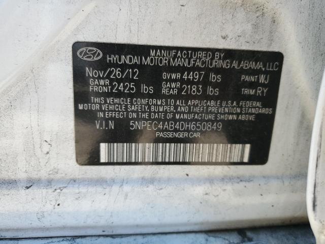 Photo 11 VIN: 5NPEC4AB4DH650849 - HYUNDAI SONATA SE 