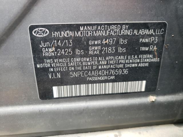 Photo 9 VIN: 5NPEC4AB4DH765936 - HYUNDAI SONATA SE 