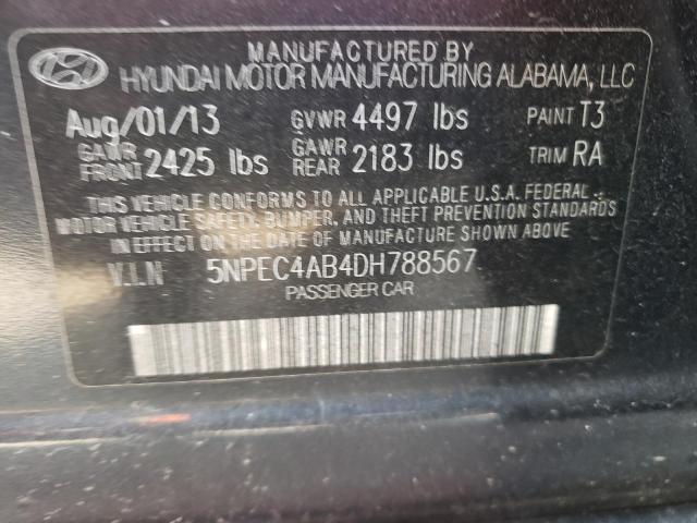 Photo 11 VIN: 5NPEC4AB4DH788567 - HYUNDAI SONATA SE 