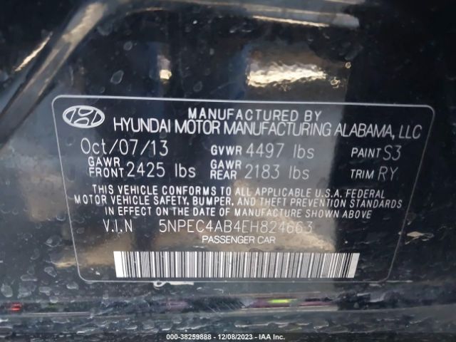 Photo 8 VIN: 5NPEC4AB4EH824663 - HYUNDAI SONATA 