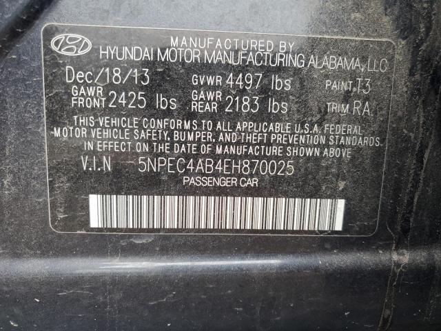 Photo 11 VIN: 5NPEC4AB4EH870025 - HYUNDAI SONATA 