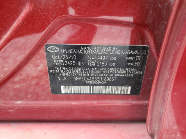 Photo 9 VIN: 5NPEC4AB5BH189867 - HYUNDAI SONATA SE 