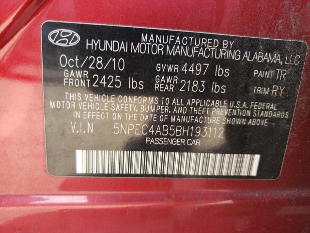 Photo 11 VIN: 5NPEC4AB5BH193112 - HYUNDAI SONATA 