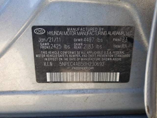 Photo 9 VIN: 5NPEC4AB5BH230692 - HYUNDAI SONATA SE 