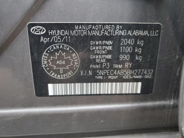 Photo 11 VIN: 5NPEC4AB5BH277432 - HYUNDAI SONATA 