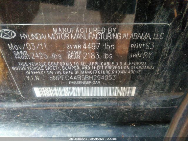 Photo 8 VIN: 5NPEC4AB5BH294053 - HYUNDAI SONATA 