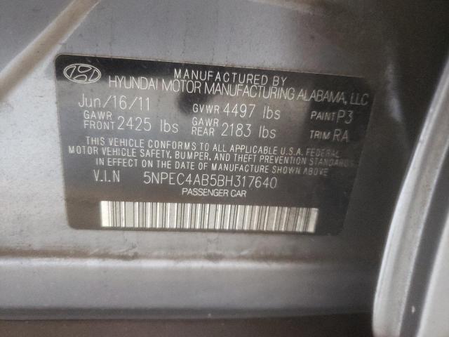 Photo 9 VIN: 5NPEC4AB5BH317640 - HYUNDAI SONATA SE 