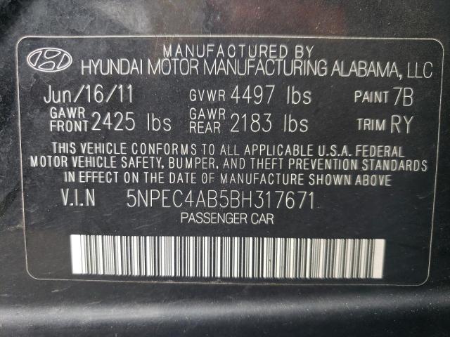 Photo 11 VIN: 5NPEC4AB5BH317671 - HYUNDAI SONATA 