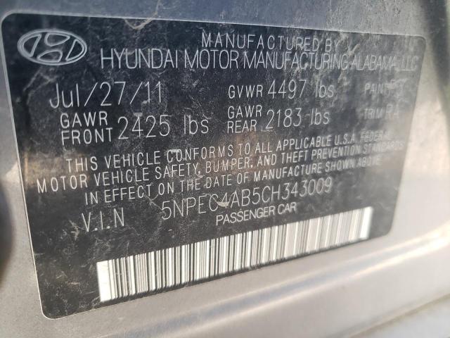 Photo 9 VIN: 5NPEC4AB5CH343009 - HYUNDAI SONATA SE 