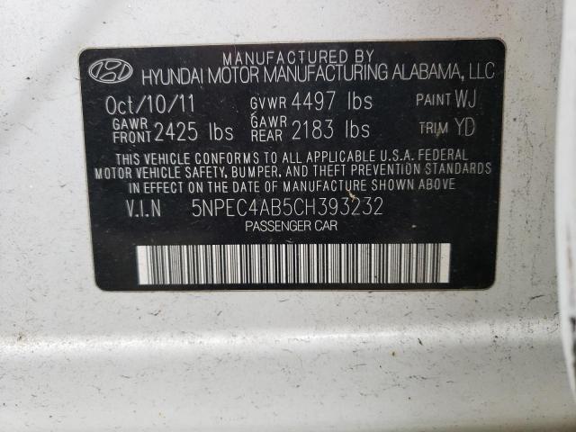 Photo 11 VIN: 5NPEC4AB5CH393232 - HYUNDAI SONATA SE 