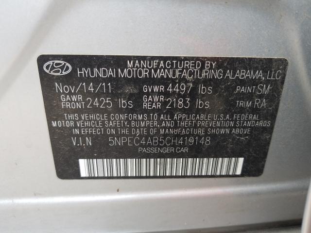 Photo 9 VIN: 5NPEC4AB5CH419148 - HYUNDAI SONATA SE 