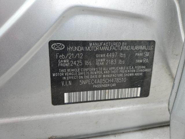 Photo 11 VIN: 5NPEC4AB5CH478510 - HYUNDAI SONATA SE 