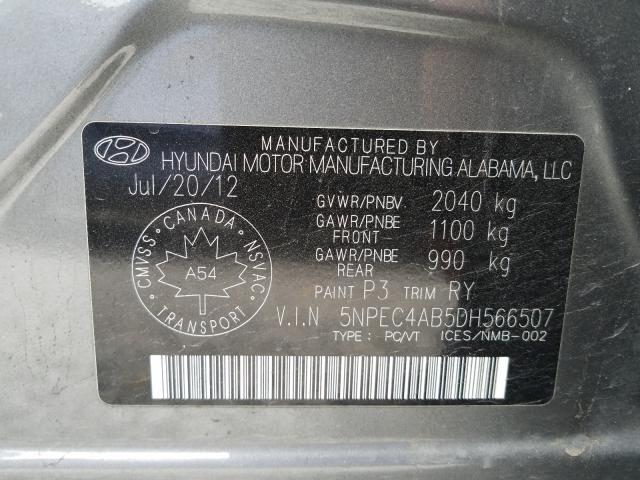 Photo 9 VIN: 5NPEC4AB5DH566507 - HYUNDAI SONATA SE 