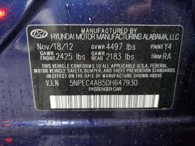 Photo 11 VIN: 5NPEC4AB5DH647930 - HYUNDAI SONATA SE 