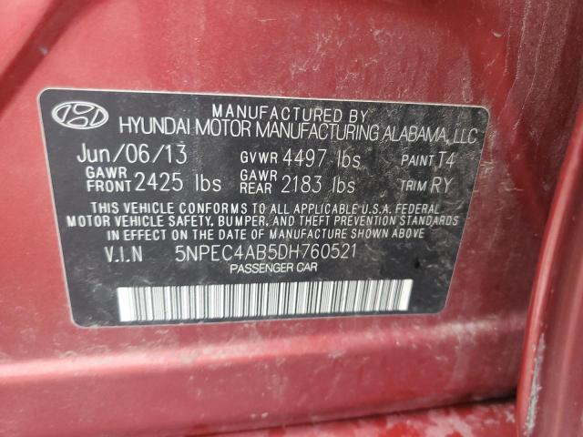 Photo 11 VIN: 5NPEC4AB5DH760521 - HYUNDAI SONATA 