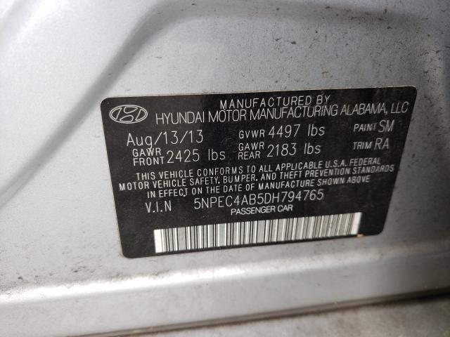 Photo 9 VIN: 5NPEC4AB5DH794765 - HYUNDAI SONATA SE 