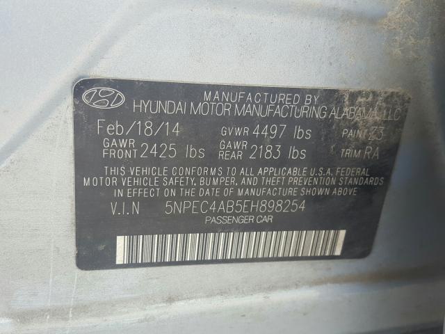 Photo 9 VIN: 5NPEC4AB5EH898254 - HYUNDAI SONATA SE 