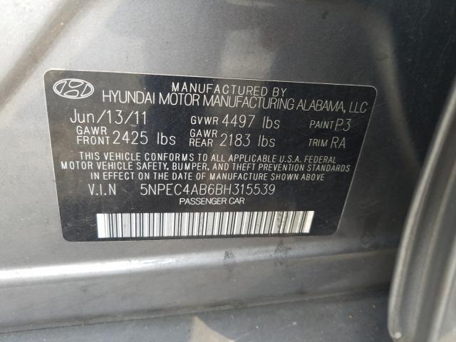 Photo 9 VIN: 5NPEC4AB6BH315539 - HYUNDAI SONATA SE 