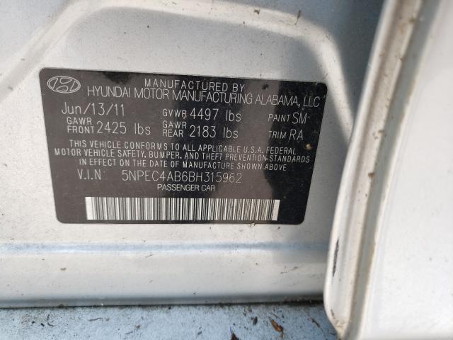 Photo 9 VIN: 5NPEC4AB6BH315962 - HYUNDAI SONATA SE 