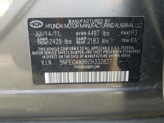 Photo 9 VIN: 5NPEC4AB6CH332827 - HYUNDAI SONATA SE 