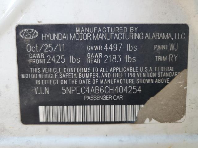 Photo 12 VIN: 5NPEC4AB6CH404254 - HYUNDAI SONATA 