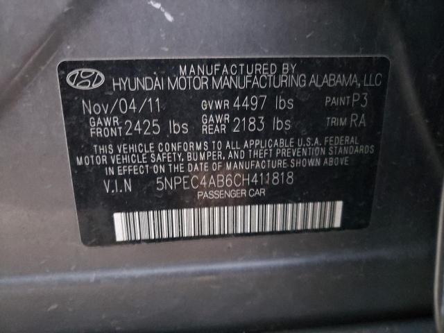 Photo 11 VIN: 5NPEC4AB6CH411818 - HYUNDAI SONATA 