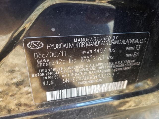 Photo 9 VIN: 5NPEC4AB6CH432359 - HYUNDAI SONATA SE 