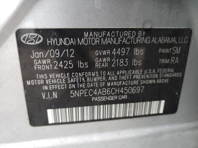 Photo 9 VIN: 5NPEC4AB6CH450697 - HYUNDAI SONATA SE 