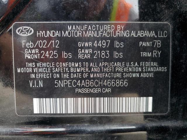 Photo 11 VIN: 5NPEC4AB6CH466866 - HYUNDAI SONATA SE 