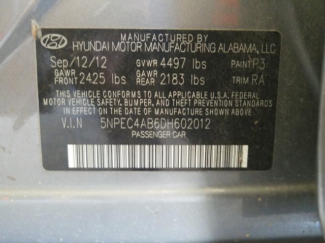 Photo 9 VIN: 5NPEC4AB6DH602012 - HYUNDAI SONATA SE 