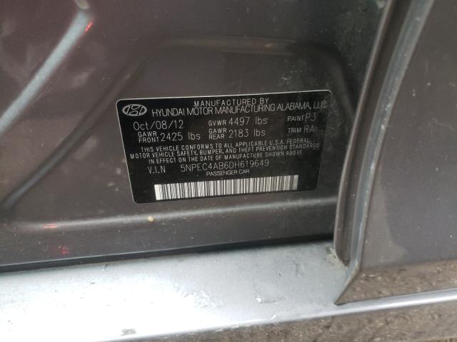 Photo 9 VIN: 5NPEC4AB6DH619649 - HYUNDAI SONATA SE 