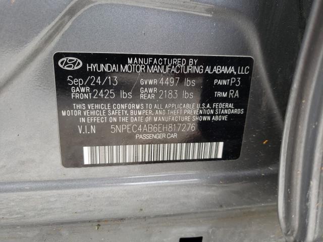 Photo 9 VIN: 5NPEC4AB6EH817276 - HYUNDAI SONATA SE 