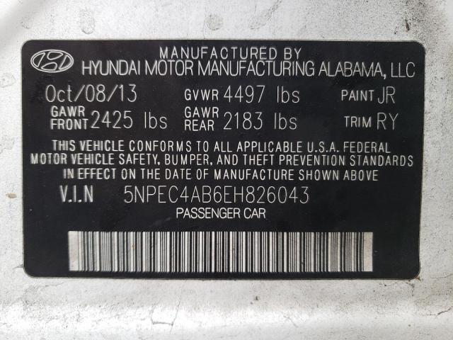 Photo 9 VIN: 5NPEC4AB6EH826043 - HYUNDAI SONATA SE 