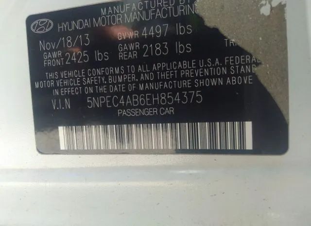 Photo 8 VIN: 5NPEC4AB6EH854375 - HYUNDAI SONATA 