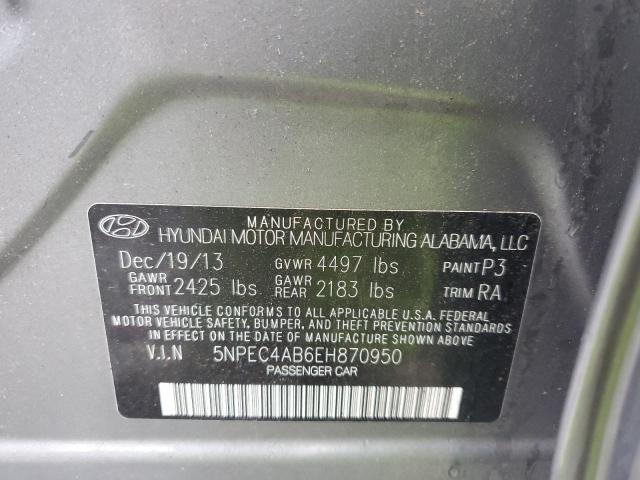 Photo 11 VIN: 5NPEC4AB6EH870950 - HYUNDAI SONATA SE 