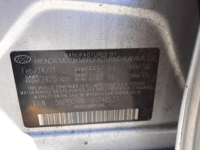 Photo 9 VIN: 5NPEC4AB7BH246537 - HYUNDAI SONATA SE 