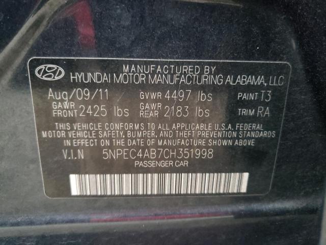 Photo 11 VIN: 5NPEC4AB7CH351998 - HYUNDAI SONATA SE 