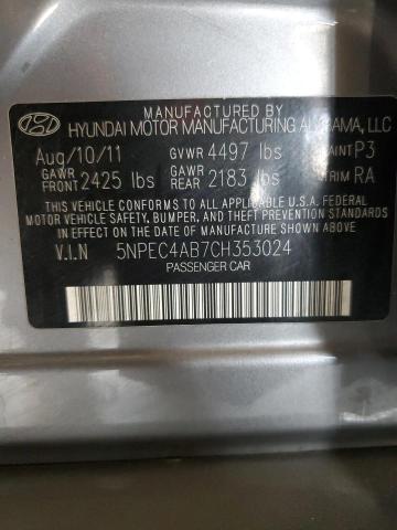 Photo 11 VIN: 5NPEC4AB7CH353024 - HYUNDAI SONATA SE 