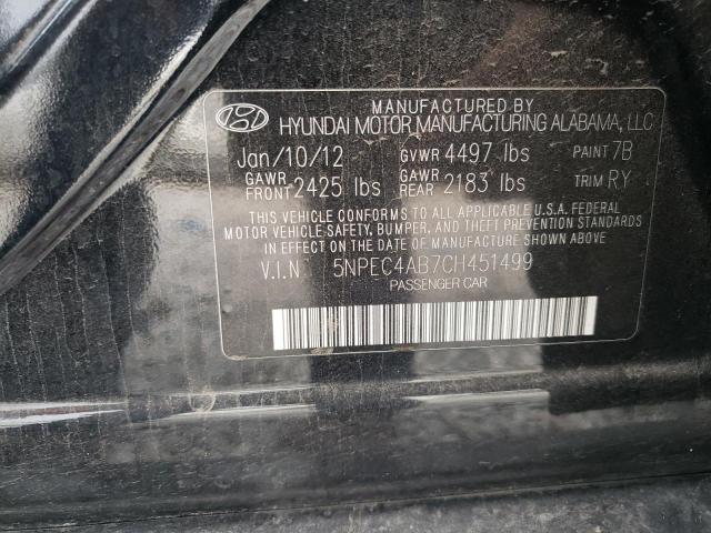 Photo 11 VIN: 5NPEC4AB7CH451499 - HYUNDAI SONATA 