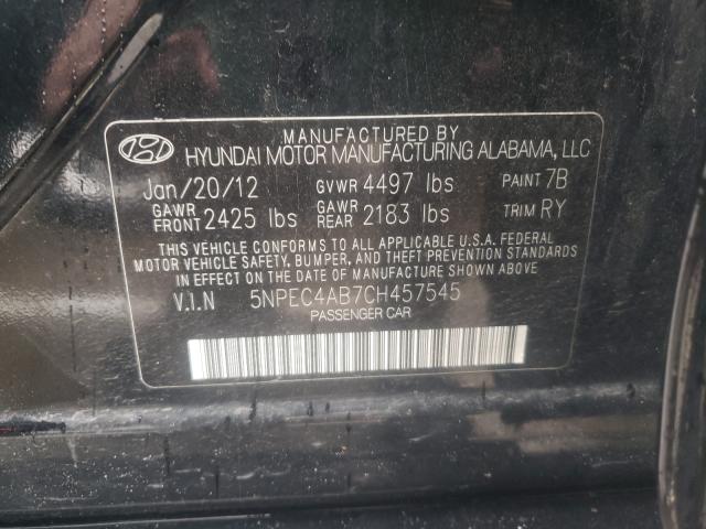 Photo 9 VIN: 5NPEC4AB7CH457545 - HYUNDAI SONATA SE 