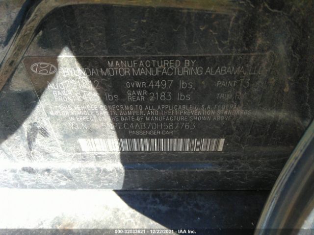 Photo 8 VIN: 5NPEC4AB7DH587763 - HYUNDAI SONATA 