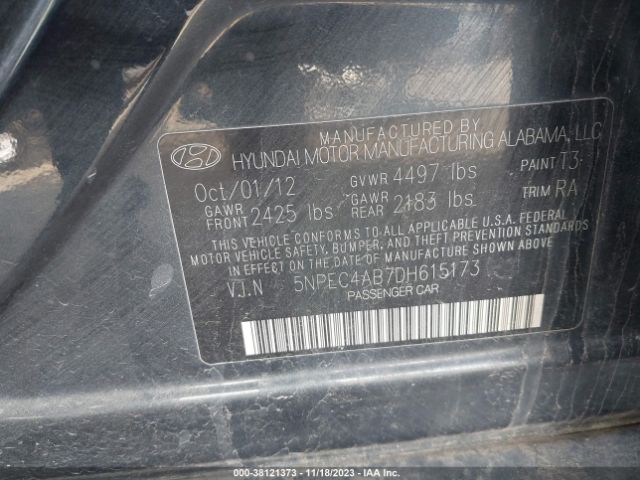 Photo 8 VIN: 5NPEC4AB7DH615173 - HYUNDAI SONATA 