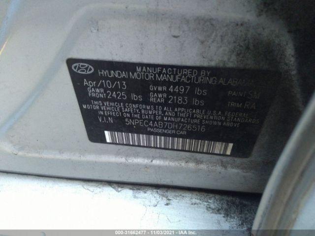 Photo 8 VIN: 5NPEC4AB7DH726516 - HYUNDAI SONATA 