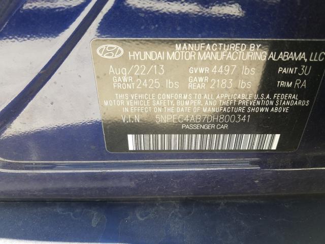 Photo 9 VIN: 5NPEC4AB7DH800341 - HYUNDAI SONATA SE 