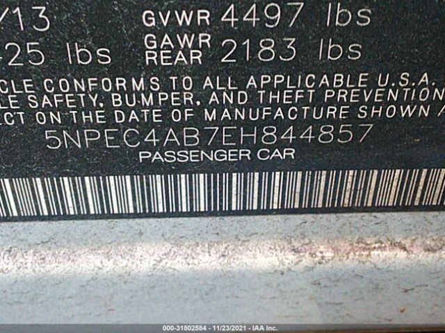 Photo 8 VIN: 5NPEC4AB7EH844857 - HYUNDAI SONATA 