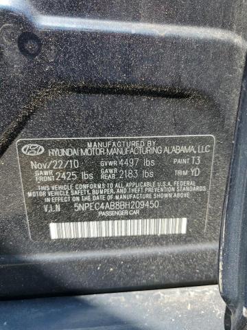 Photo 11 VIN: 5NPEC4AB8BH209450 - HYUNDAI SONATA SE 