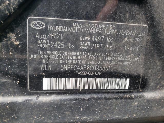 Photo 11 VIN: 5NPEC4AB8CH358510 - HYUNDAI SONATA SE 