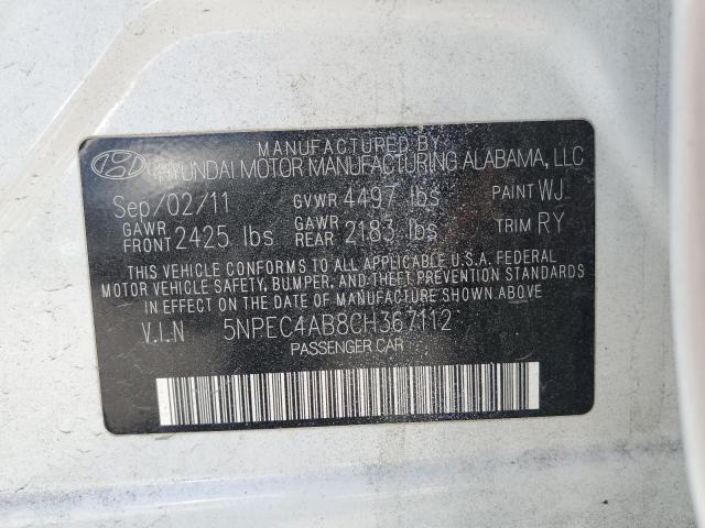 Photo 11 VIN: 5NPEC4AB8CH367112 - HYUNDAI SONATA 