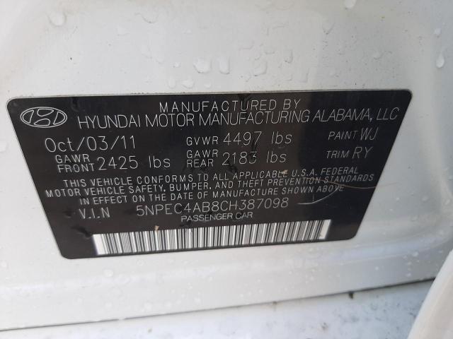 Photo 9 VIN: 5NPEC4AB8CH387098 - HYUNDAI SONATA SE 